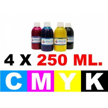 pack 4 botellas de 250 ml. tinta para cartuchos para HP cmyk pack 4 botellas de 250 ml. tinta para cartuchos para HP cmyk