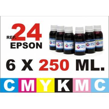 24 XL pack 6 botellas 250 ml. CMYKpCpM 24 XL pack 6 botellas 250 ml. CMYKpCpM