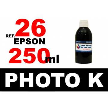 26 XL botella 250 ml. tinta negra photo 26 XL botella 250 ml. tinta negra photo