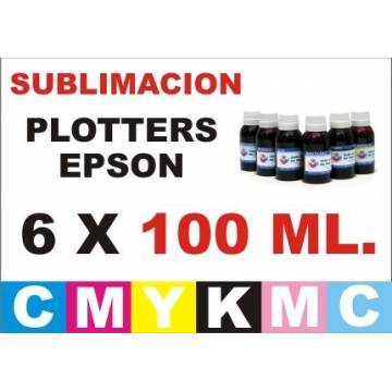 6 botellas 100 ml. de tinta de sublimacion para plotters 42 pulgadas 6 botellas 100 ml. de tinta de sublimacion para plotters 42 pulgadas